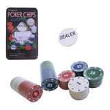 Poker Kit 100 Fichas Dealer Profissional
