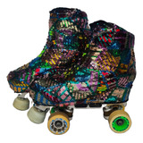 Polaina Cobre Botas Capa Para Patins Paetê Super Brilho