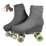 Polaina Cobre Botas Capa Para Patins Patinashow Cinza Mescla