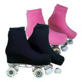 Polainas Cobre Patins Kit 2 Pares Preta E Chiclete