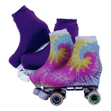 Polainas Cobre Patins Kit 2 Pares Tie Dye2 E Roxa Brinde