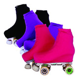 Polainas Cobre Patins Kit 3 Pares Preta Roxa E Pink brinde