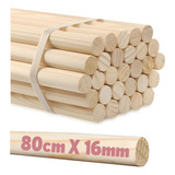 Poleiro Cabo Bastão De Madeira Pinus 80cm X 16mm 10 Unidades