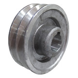 Polia 2 Canal A Chaveta Aluminio 120mm Motor Furo 3 4 19mm