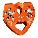 Polia Com Zíper Ito Rocky 28KN E Rolo De Polia De Polia De Micro Polia Com Certificação CE Tandem Com Rolamentos De Esfera De Aço Inoxidável Para Levantamento De Resgate Zipline Pulley Orange
