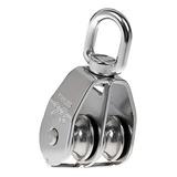 Polia Roldana Moitão Dupla M25 Giratória Aço Inox Resistente