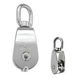 Polia Roldana Moitão M25 Giratória Aço Inox Resistente Carga