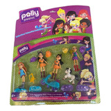 Polly Pocket 4 Bonecas + Acessórios + Pônei + Motocicleta 