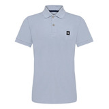 Polo Calvin Klein Infantil Premium Logo Peito Azul Claro