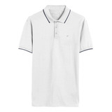 Polo Ellus Piquet E Asa Friso Classic Branca Friso Azul 01
