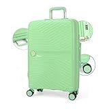 Polo King Mala De Viagem Média 23kg Polipropileno Expansível Cadeado Integrado Rodas Duplas 360 Silenciosas Granada Verde Média 