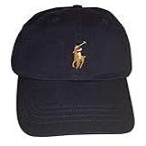 Polo Ralph Lauren Boné De Beisebol Masculino Com Alça De Couro Bordado Navy Multi Pony One Size