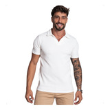 Polo Sem Botao Masculina Minimalista Com Tecido Texturizado
