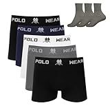 Polo Wear Kit 5 Cueca Boxer Polo Wear Microfibra Sortido 3 Meias M12 Tamanho G Cor Sortido