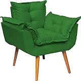 Poltrona Alice Decorativa Para Sala Cadeira Reforçada Para Recepção Sala De Espera Consultório Escritório Pé Castanho Clique Decore Verde 