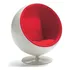 Poltrona Ball Chair Branca Eero Aarnio Em Fiberglass Cor Vermelho Desenho Do Tecido Big Ponme