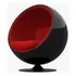 Poltrona Ball Chair Cor Externa Preta E Interna Vermelha