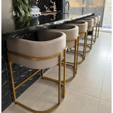 Poltrona Banqueta Alta Para Balcão Base De Metal Luxo cores