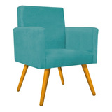 Poltrona Cadeira Beatriz Sala Quarto Infantil Azul Tiffany