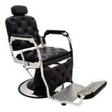 Poltrona Cadeira Para Salão Barbeiro Barber King Croma Capit Cor Preto Liso Forma Da Base Redonda Tipo De Encosto Reclinável