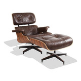 Poltrona Charles Eames C Puff Couro Natural