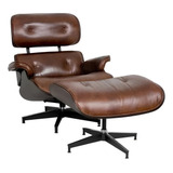 Poltrona Charles Eames Em Couro Envelhecido C puff