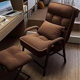 Poltrona Com Banco Reclinável Com Apoio Para Os Pés Poltrona Para Sala Poltrona TV Com Função Reclinável Poltrona TV Cadeira De Leitura Para Quarto Sala Castanho