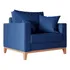 Poltrona Decorativa Ambiente Beny Luxo Linho Azul Mo 