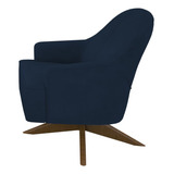 Poltrona Decorativa Base Giratoria Em Madeira Dakota Sl 948