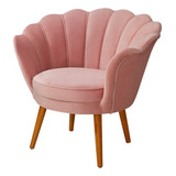 Poltrona Decorativa Belo Tok Petala Para Sala Quarto Escritorio Cor Rosa