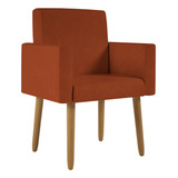 Poltrona Decorativa Cadeira Escritório Recepção Balaquidecor Cor Terracota