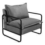 Poltrona Decorativa Diva Braço De Aço Confortável Moderna