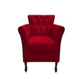 Poltrona Decorativa Moderna Para Sala Quarto E Escritório Viena Cor Suede Vermelho