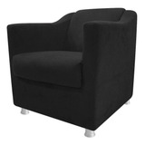 Poltrona Decorativa Para Escritório E Sala Tilla Suede Preto