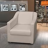 Poltrona Decorativa Para Sala Cadeira Reforçada Para Recepção Manicure Sala De Espera Consultório Escritório Corino Cores Pé Cromado Clique Decore Bege