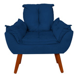 Poltrona Decorativa Suede Cores Pé Palito P Recepção Sala