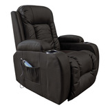 Poltrona Do Papai Com Massagem Austin Pu Marrom Gran Belo