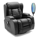 Poltrona Do Papai Reclinável Massageadora Porta Copo Preto