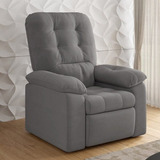 Poltrona Do Papai Reclinável Suede Veludo Estoril I