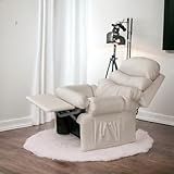 Poltrona Do Papai Vovô Reclinavel SOFT TOP SOFAS Em Corino BEGE