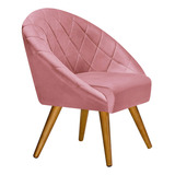 Poltrona Elegante Canastra Veludo Rosa Com Design Moderno Perfeito Para Sala De Estar Av Móveis