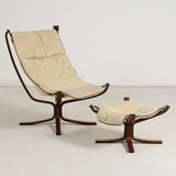 Poltrona Falcon Chair Sigurd Ressell Banqueta Design Anos 60