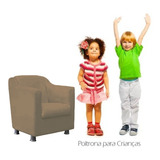 Poltrona Infantil Tillinha Suede Bege Rosado Dominic Decor