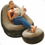 Poltrona Inflável Intex Com Puff Para Lounge Sofá Cadeira