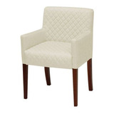 Poltrona Liverpool Base Madeira Veludo Bege Gran Belo Decor