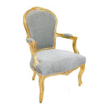 Poltrona Luiz Xv Madeira Folhada A Ouro Design Entalhes