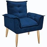 Poltrona Opala Decorativa Para Sala Azul Marinho
