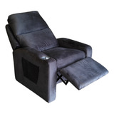 Poltrona Papai Com Porta Copo Reclinável Massageador Veludo