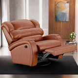 Poltrona Papai Reclin Kylie Manual Gira Pu Caramelo Brilho