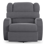 Poltrona Papai Reclin Kylie Manual Gira Usb Veludo Grafite
